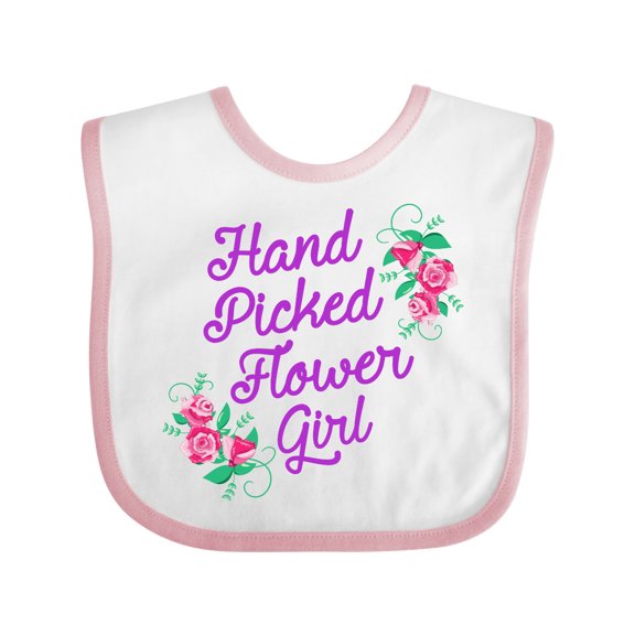 Inktastic Handpicked Flower Girl for Wedding Girls Baby Bib