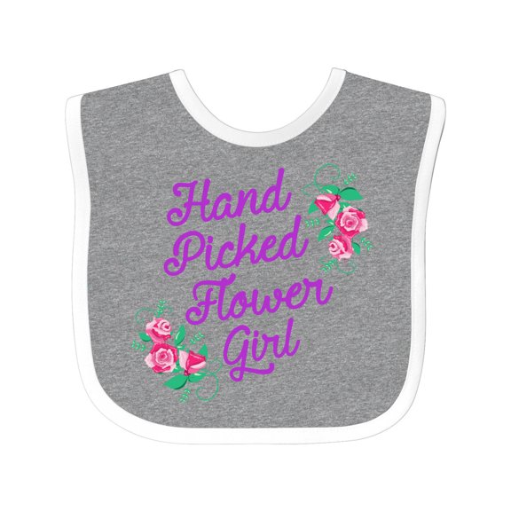 Inktastic Handpicked Flower Girl for Wedding Girls Baby Bib