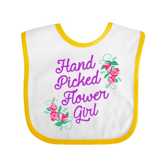 Inktastic Handpicked Flower Girl for Wedding Girls Baby Bib