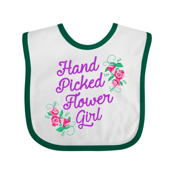 Inktastic Handpicked Flower Girl for Wedding Girls Baby Bib