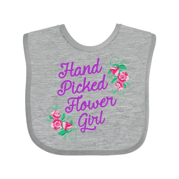 Inktastic Handpicked Flower Girl for Wedding Girls Baby Bib