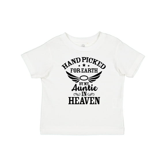Inktastic Handpicked for Earth By My Auntie in Heaven with Angel Wings Boys or Girls Baby T-Shirt