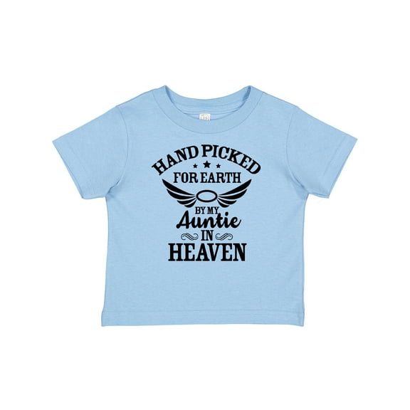 Inktastic Handpicked for Earth By My Auntie in Heaven with Angel Wings Boys or Girls Baby T-Shirt