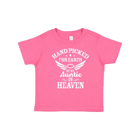 Inktastic Handpicked for Earth By My Auntie in Heaven with Angel Wings Boys or Girls Baby T-Shirt