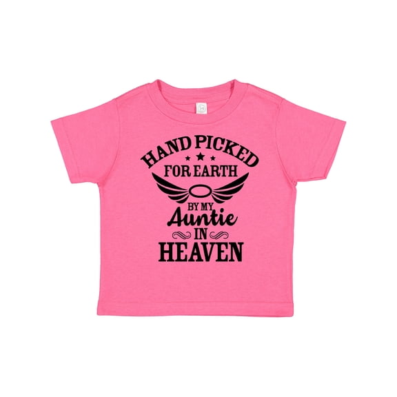 Inktastic Handpicked for Earth By My Auntie in Heaven with Angel Wings Boys or Girls Toddler T-Shirt