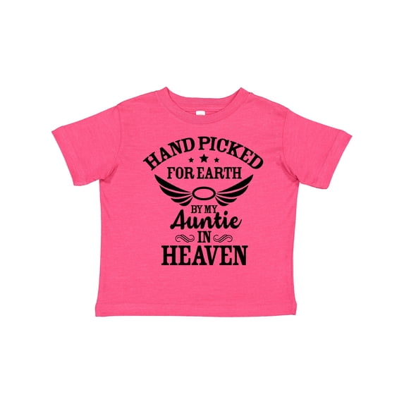 Inktastic Handpicked for Earth By My Auntie in Heaven with Angel Wings Boys or Girls Toddler T-Shirt
