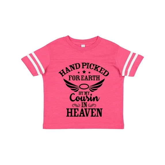 Inktastic Handpicked for Earth By My Cousin in Heaven with Angel Wings Boys or Girls Toddler T-Shirt
