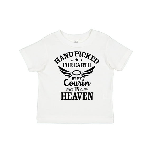 Inktastic Handpicked for Earth By My Cousin in Heaven with Angel Wings Boys or Girls Toddler T-Shirt