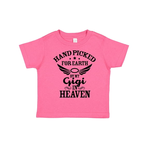 Inktastic Handpicked for Earth By My Gigi in Heaven with Angel Wings Boys or Girls Toddler T-Shirt