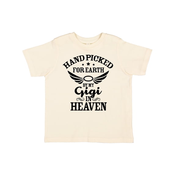 Inktastic Handpicked for Earth By My Gigi in Heaven with Angel Wings Boys or Girls Toddler T-Shirt
