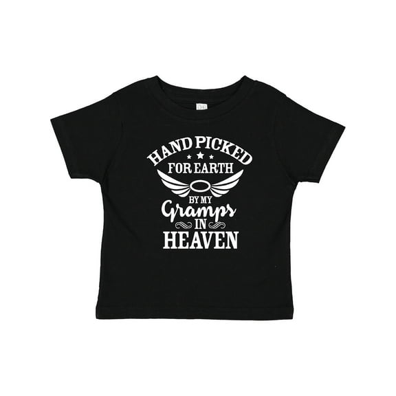 Inktastic Handpicked for Earth By My Gramps in Heaven with Angel Wings Boys or Girls Baby T-Shirt