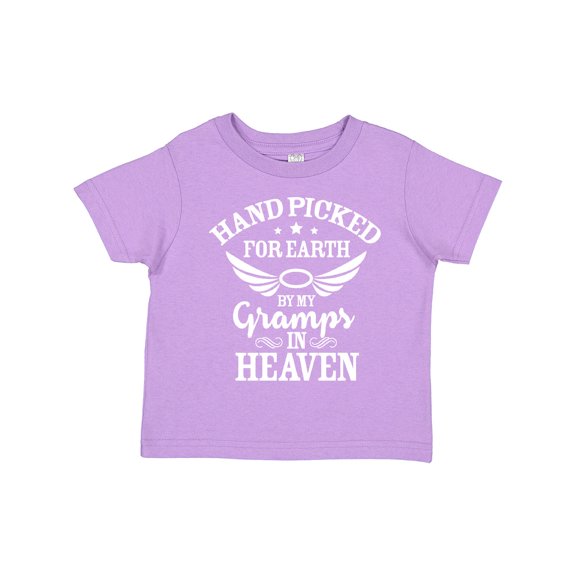 Inktastic Handpicked for Earth By My Gramps in Heaven with Angel Wings Boys or Girls Toddler T-Shirt