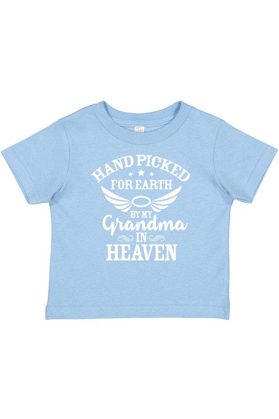 Handpicked for Earth by My Grandma in Heaven Angel Wings Boys or Girls Baby T-Shirt