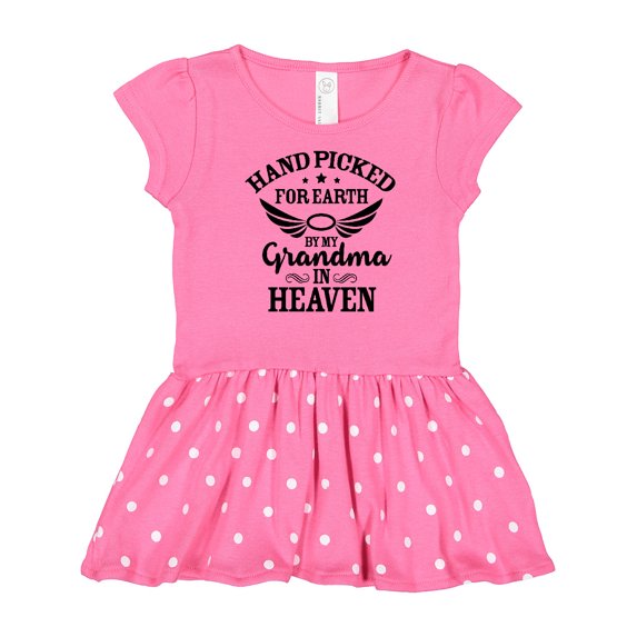 Inktastic Handpicked for Earth By My Grandma in Heaven Angel Wings Gift Baby Girl Dress