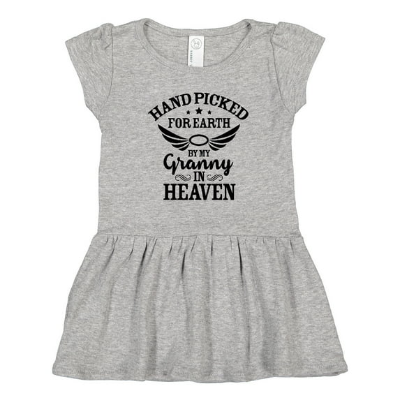 Inktastic Handpicked for Earth By My Granny in Heaven with Angel Wings Girls Toddler Dress