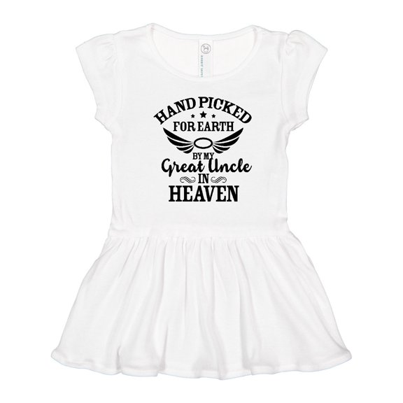 Inktastic Handpicked for Earth By My Great Uncle in Heaven Girls Toddler Dress