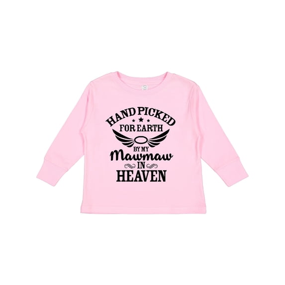 Inktastic Handpicked for Earth By My Mawmaw in Heaven with Angel Wings Boys or Girls Long Sleeve Toddler T-Shirt