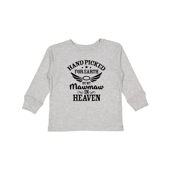 Inktastic Handpicked for Earth By My Mawmaw in Heaven with Angel Wings Boys or Girls Long Sleeve Toddler T-Shirt