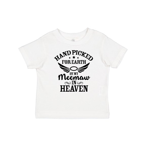 Inktastic Handpicked for Earth By My Meemaw in Heaven with Angel Wings Boys or Girls Baby T-Shirt