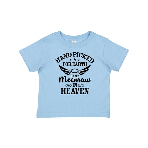 Inktastic Handpicked for Earth By My Meemaw in Heaven with Angel Wings Boys or Girls Baby T-Shirt