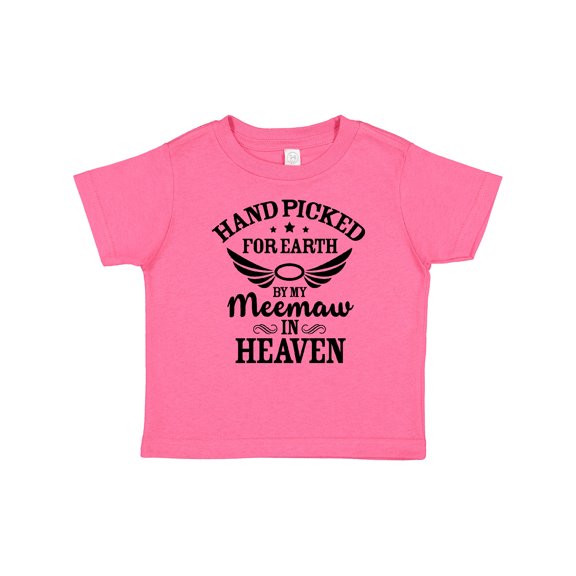 Inktastic Handpicked for Earth By My Meemaw in Heaven with Angel Wings Boys or Girls Baby T-Shirt