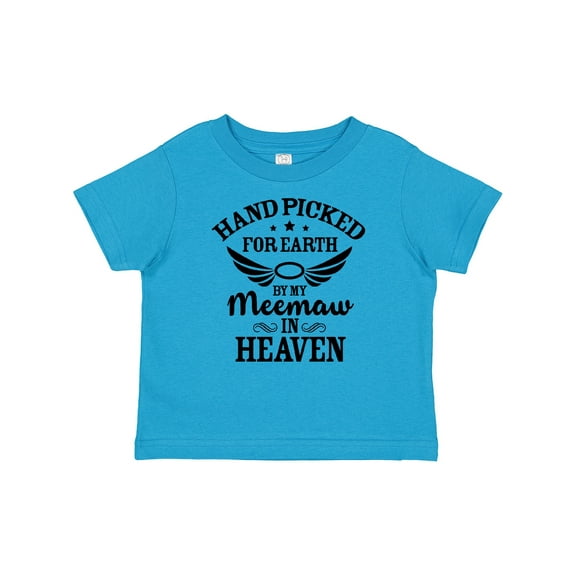 Inktastic Handpicked for Earth By My Meemaw in Heaven with Angel Wings Boys or Girls Baby T-Shirt