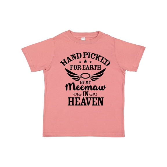 Inktastic Handpicked for Earth By My Meemaw in Heaven with Angel Wings Boys or Girls Toddler T-Shirt