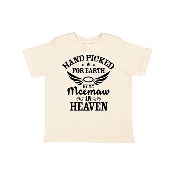 Inktastic Handpicked for Earth By My Meemaw in Heaven with Angel Wings Boys or Girls Toddler T-Shirt