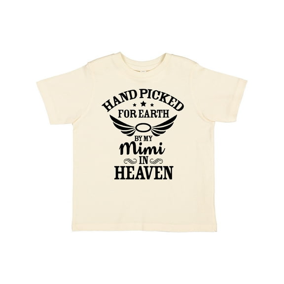Inktastic Handpicked for Earth By My Mimi in Heaven with Angel Wings Boys or Girls Toddler T-Shirt