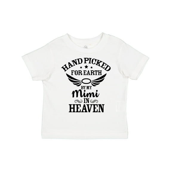 Inktastic Handpicked for Earth By My Mimi in Heaven with Angel Wings Boys or Girls Toddler T-Shirt