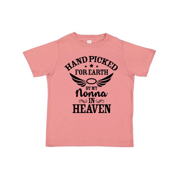 Inktastic Handpicked for Earth By My Nonna in Heaven with Angel Wings Boys or Girls Toddler T-Shirt