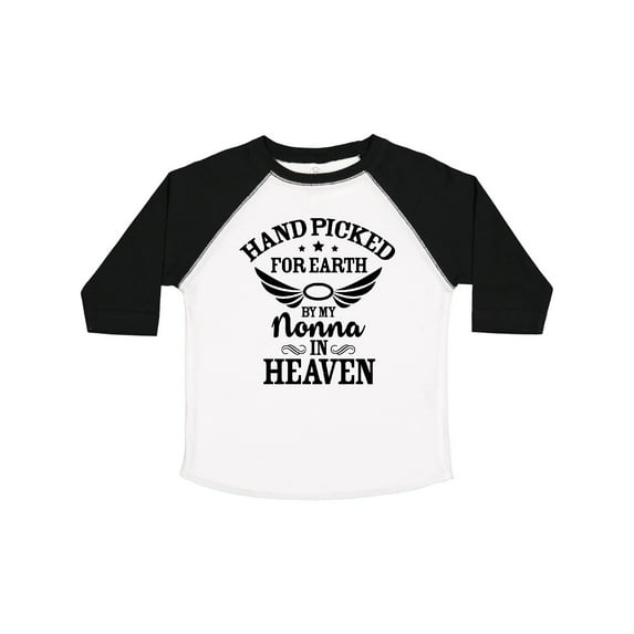 Inktastic Handpicked for Earth By My Nonna in Heaven with Angel Wings Boys or Girls Toddler T-Shirt