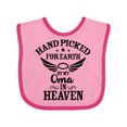 thumbnail image 1 of Inktastic Handpicked for Earth By My Oma in Heaven with Angel Wings Boys or Girls Baby Bib, 1 of 4