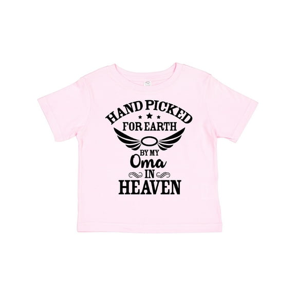 Inktastic Handpicked for Earth By My Oma in Heaven with Angel Wings Boys or Girls Toddler T-Shirt
