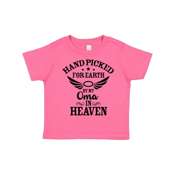 Inktastic Handpicked for Earth By My Oma in Heaven with Angel Wings Boys or Girls Toddler T-Shirt