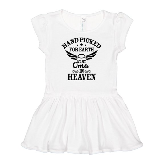 Inktastic Handpicked for Earth By My Oma in Heaven with Angel Wings Girls Baby Dress