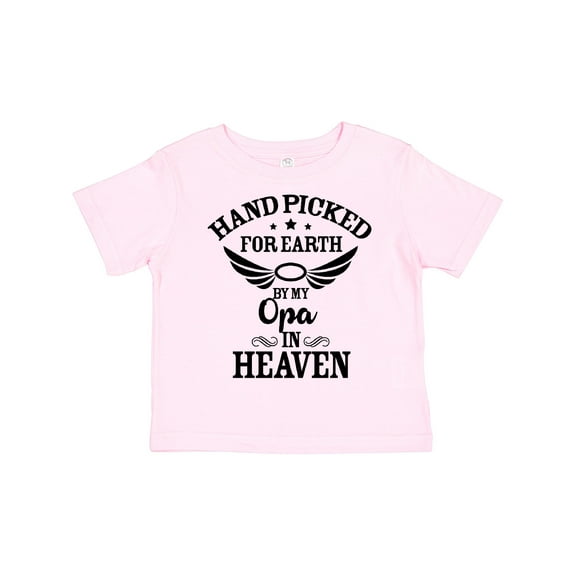 Inktastic Handpicked for Earth By My Opa in Heaven with Angel Wings Boys or Girls Toddler T-Shirt