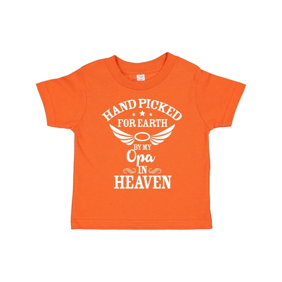 Inktastic Handpicked for Earth by My Opa in Heaven with Angel Wings Boys or Girls Toddler T-Shirt