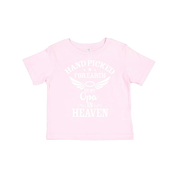Inktastic Handpicked for Earth by My Opa in Heaven with Angel Wings Boys or Girls Toddler T-Shirt