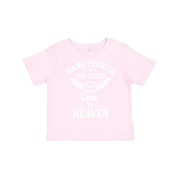 Inktastic Handpicked for Earth by My Opa in Heaven with Angel Wings Boys or Girls Toddler T-Shirt