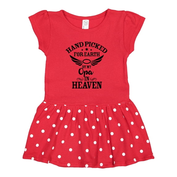 Inktastic Handpicked for Earth By My Opa in Heaven with Angel Wings Girls Toddler Dress