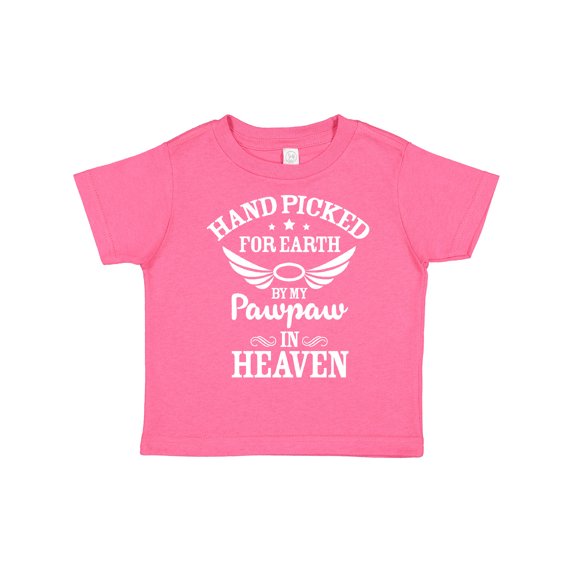 Inktastic Handpicked for Earth By My Pawpaw in Heaven with Angel Wings Boys or Girls Toddler T-Shirt