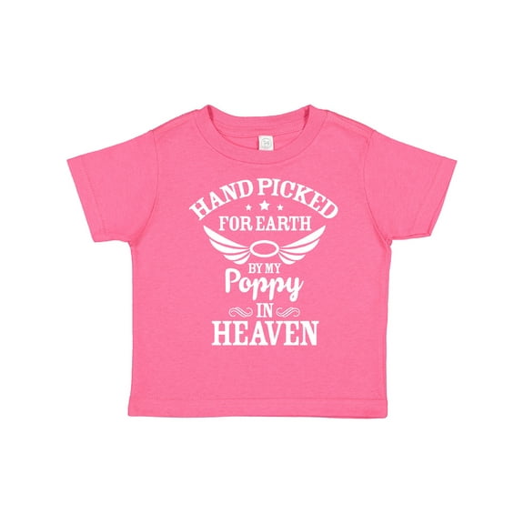 Inktastic Handpicked for Earth By My Poppy in Heaven with Angel Wings` Boys or Girls Toddler T-Shirt