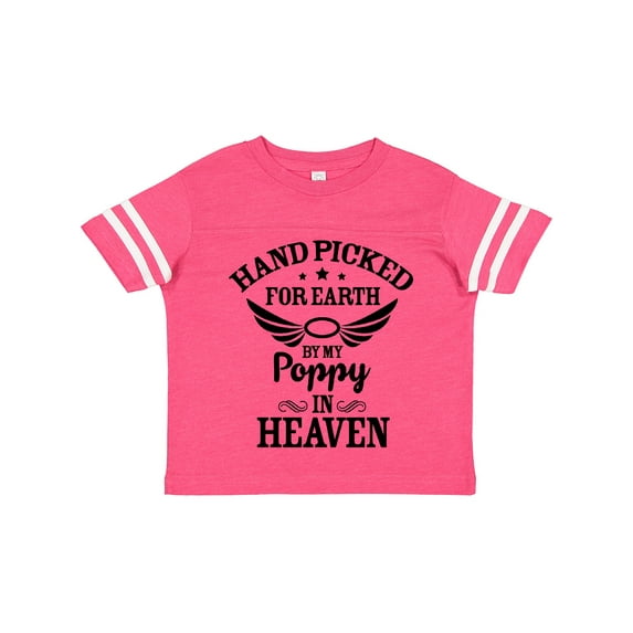 Inktastic Handpicked for Earth By My Poppy in Heaven with Angel Wings` Boys or Girls Toddler T-Shirt
