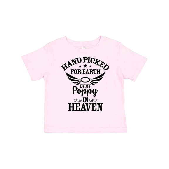 Inktastic Handpicked for Earth By My Poppy in Heaven with Angel Wings` Boys or Girls Toddler T-Shirt