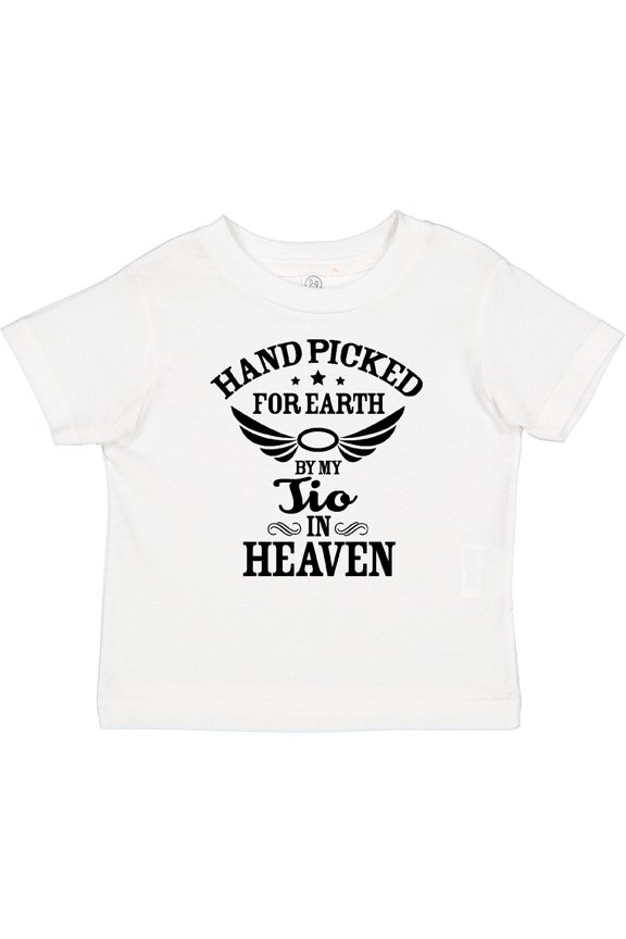 Handpicked for Earth by My Tio in Heaven with Angel Wings Boys or Girls Baby T-Shirt