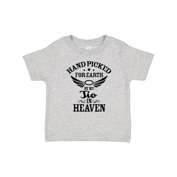 Inktastic Handpicked for Earth by My Tio in Heaven with Angel Wings Boys or Girls Baby T-Shirt