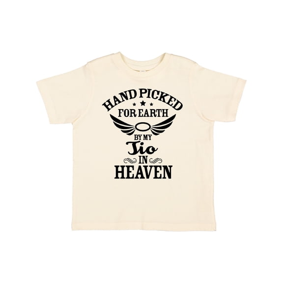 Inktastic Handpicked for Earth By My Tio in Heaven with Angel Wings Boys or Girls Toddler T-Shirt