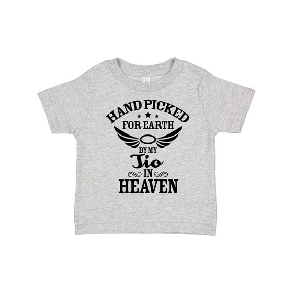 Inktastic Handpicked for Earth By My Tio in Heaven with Angel Wings Boys or Girls Toddler T-Shirt