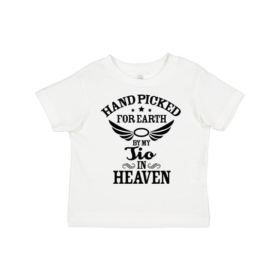 Inktastic Handpicked for Earth By My Tio in Heaven with Angel Wings Boys or Girls Toddler T-Shirt